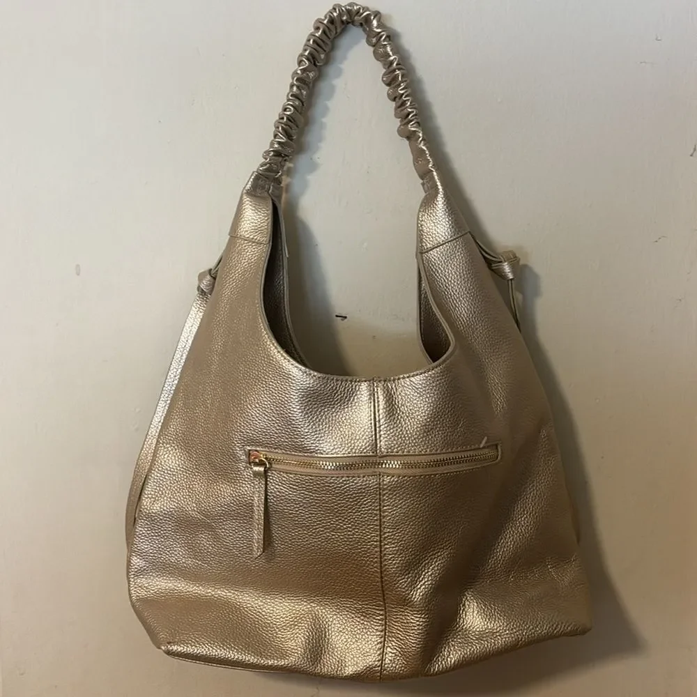 Laggo Genuine Leather Gold  Bella Hobo Bag / Excellent